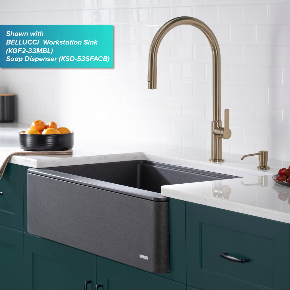 Oletto Pull-Down 1-Hole Kitchen Faucet, Spot Free Antique Champagne Bronze