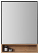 Bergen Modern Medicine Cabinet, Matte Black Frame, Pecan Oak Shelf, 24"