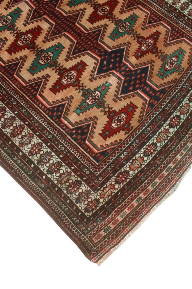 Fine Vintage Distressed Arghavan Ivory/Red Rug, 4'2x5'11