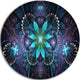 Fractal Flower Blue Digital Art, Flower Round Wall Art, 11"