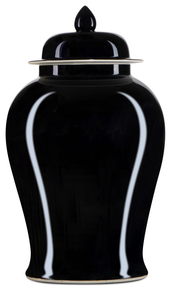 Imperial Black Large Temple Jar