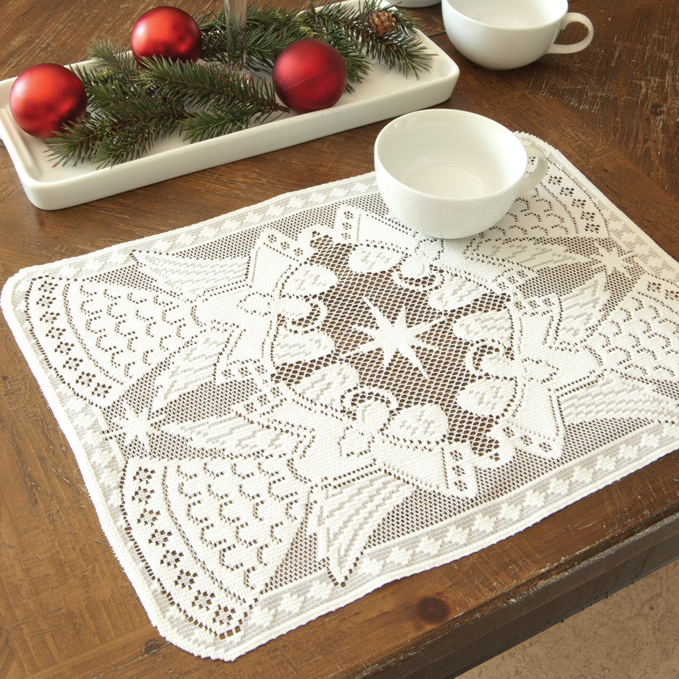 Glorious Angels 14" x 19" Placemats (Set of 4), White