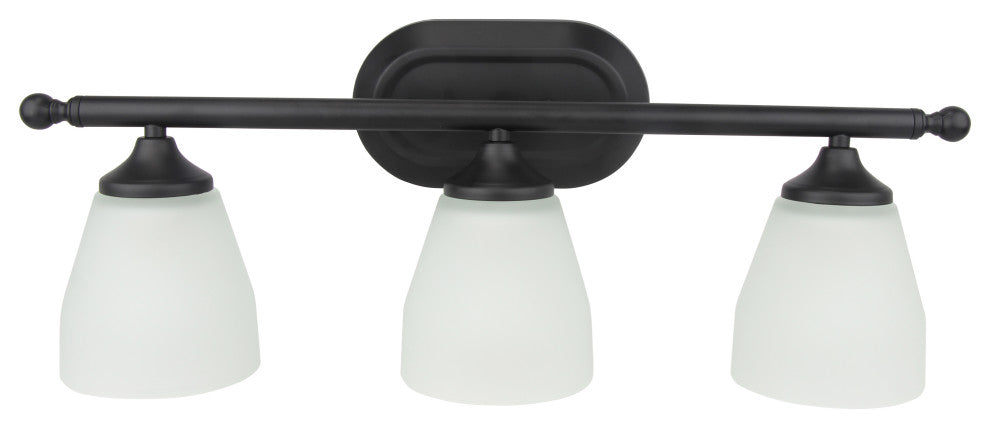 Jordan 3-Light Vanity Light, Matte Black