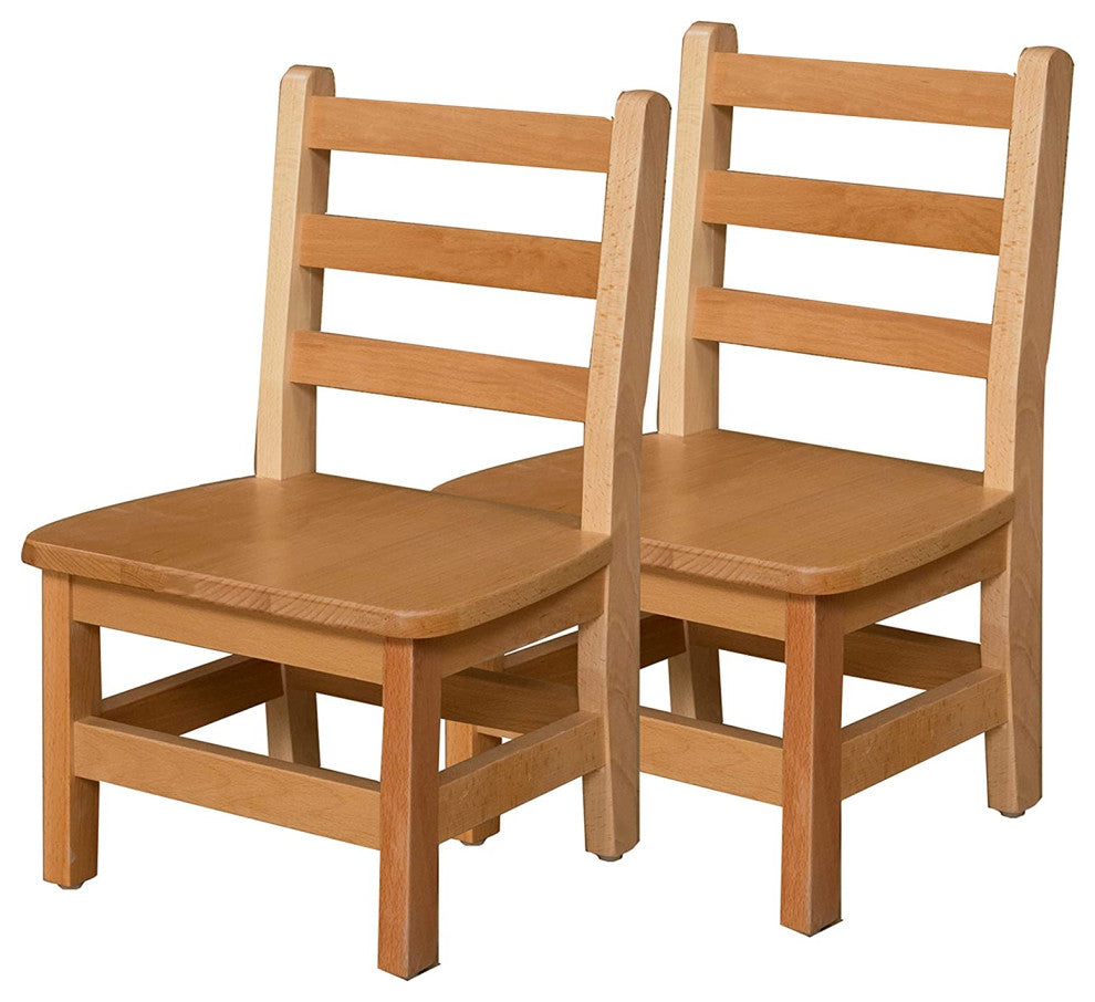 RRI Goods Ladderback Kids Wooden Chair Set of 2, 10"