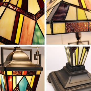 Chloe Lighting Vincent Tiffany-Style 3-Light Double-Lit Table Lamp 16" Shade