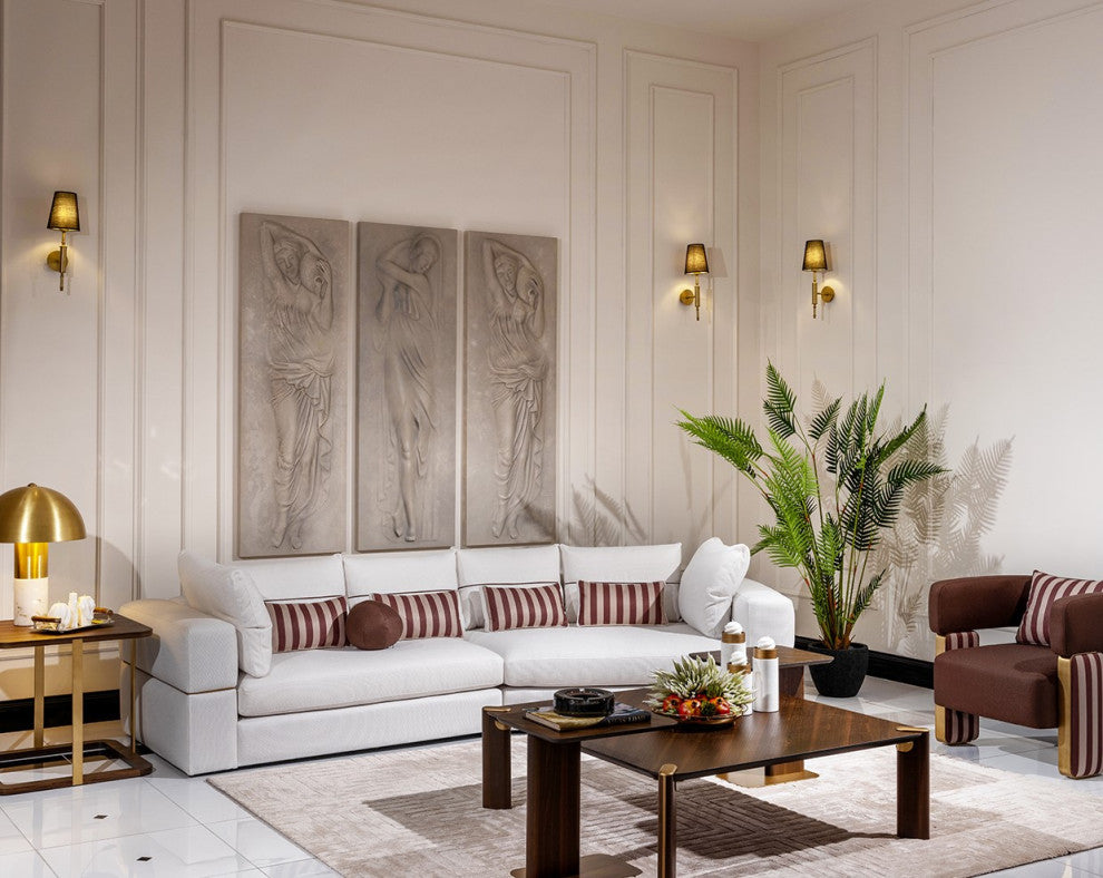 Amora Side Table Eggshell Walnut