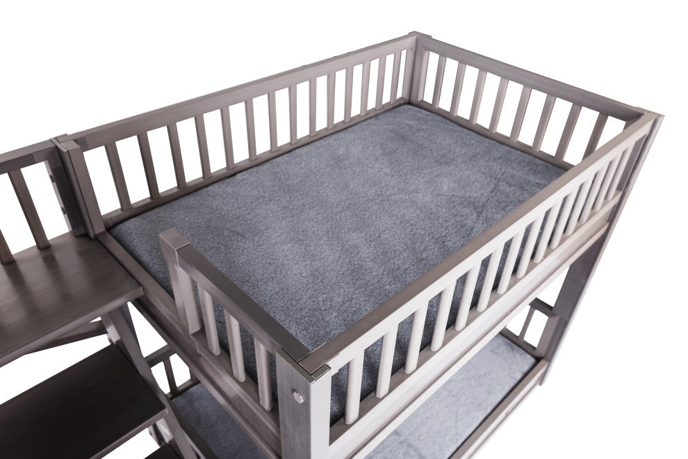 ECOFLEX Aspen Dog Bunk Bed With Removable Cushions, Gray