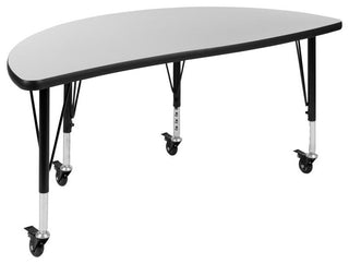 Mobile 86" Oval Activity Table Set with 12" Student Stack Chairs
