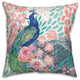 Watercolor Peacock 18x18 Spun Poly Pillow