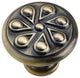 Utopia Alley Ciel Cabinet Knob, 1.2" Diameter, Antique Brass, 10 Pack
