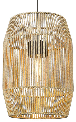 Seabrooke 1-Light Pendant Outdoor With Summer Sands Shade and Clear Glass Shade