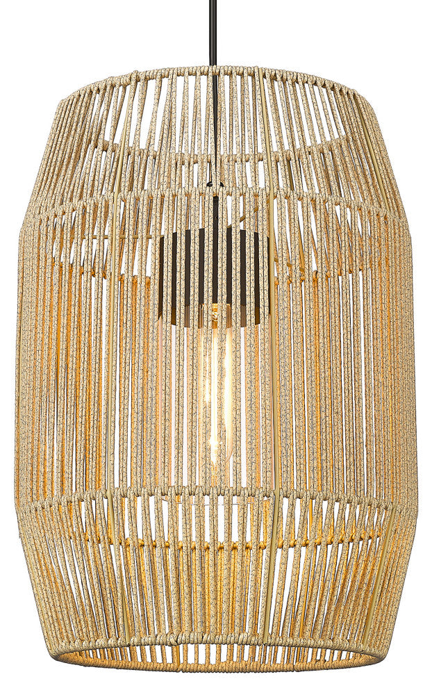 Seabrooke 1-Light Pendant Outdoor With Summer Sands Shade and Clear Glass Shade