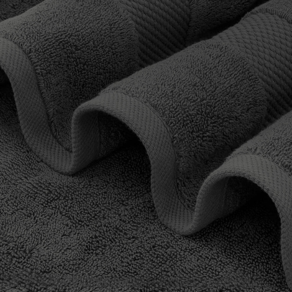 Delara 100% Organic Cotton 650 GSM Feather Touch Quick Dry Bath Sheet 36"X70", Sharkskin Grey