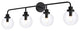 Helen 4-Light Bath Sconce, Black With Clear Shade