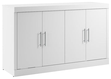 75W Queen Cabinet Bed with Mattress in White