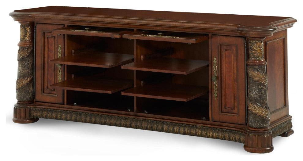 Aico Amini Villa Valencia Entertainment Base in Classic Chestnut