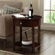 Convenience Concepts End Table Nightstand Bedside Oval in Wood - Espresso