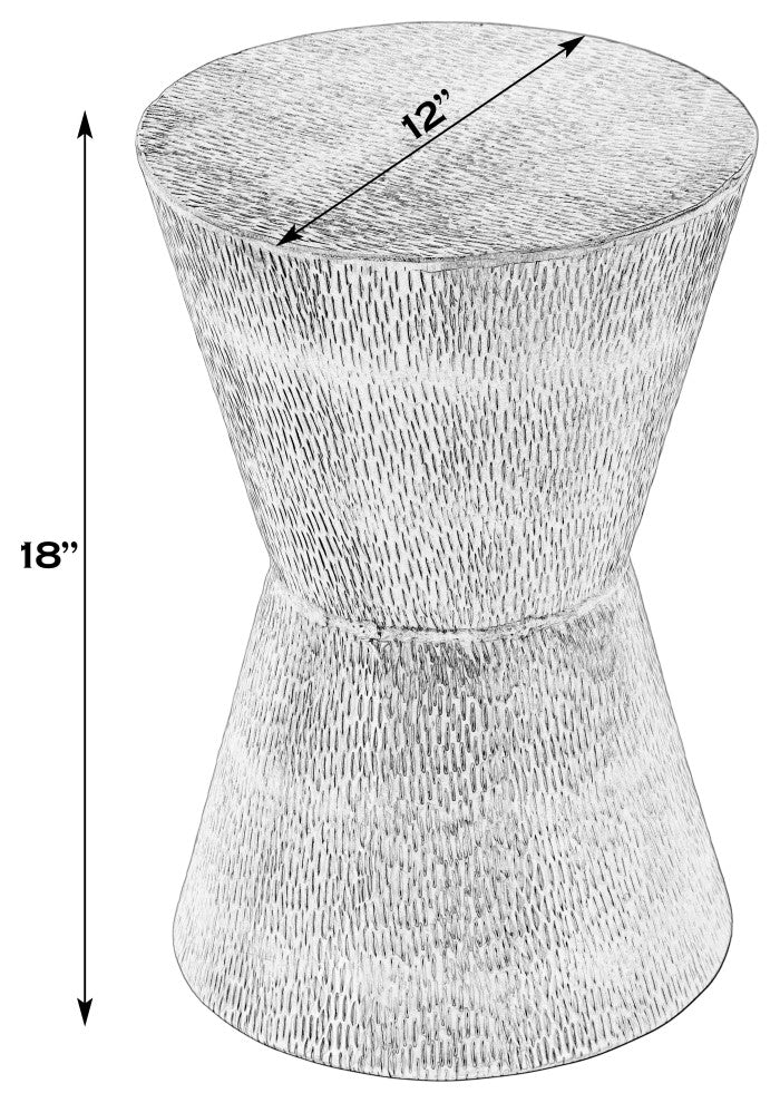 Flen 12" W Round Aluminum Modern End Table