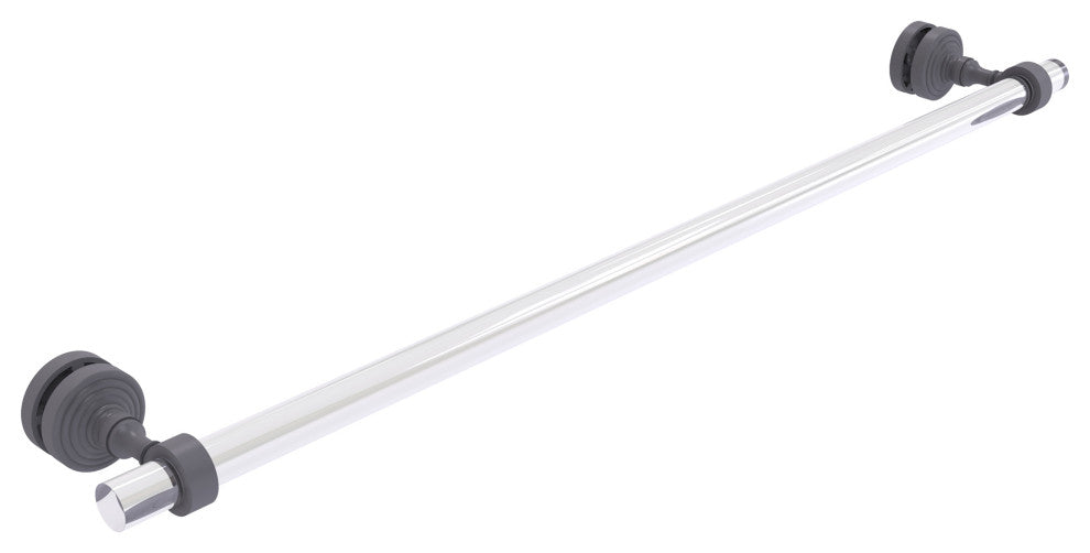 Pacific Grove 30" Shower Door Towel Bar, Matte Gray