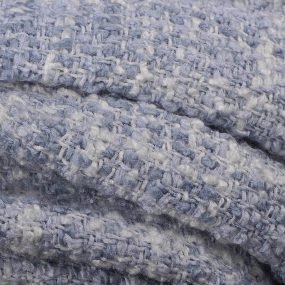 Jumbo Naga Knitted Throw Blanket, Ashley Blue, 60"x80"