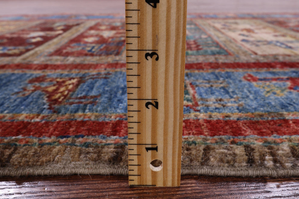 Tribal Persian Gabbeh Hand-Knotted Wool Runner Rug 3' 1" X 9' 7" Q9958