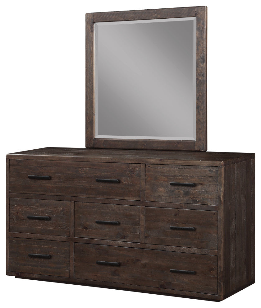 Modus McKinney 5 Piece E King Bedroom Set With 2 Nightstand, Espresso Pine