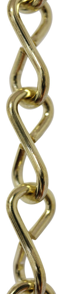 Steel Single Jack Basket Chain, 65 Reel, Polished Brass, U15