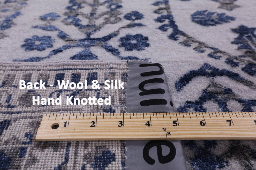 8' 1" X 10' 0" Persian Wool and Silk Handmade Rug Q7107