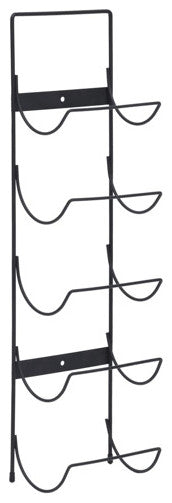 Vidaxl Wall Mounted Wine Rack For 5 Bottles Black Iron