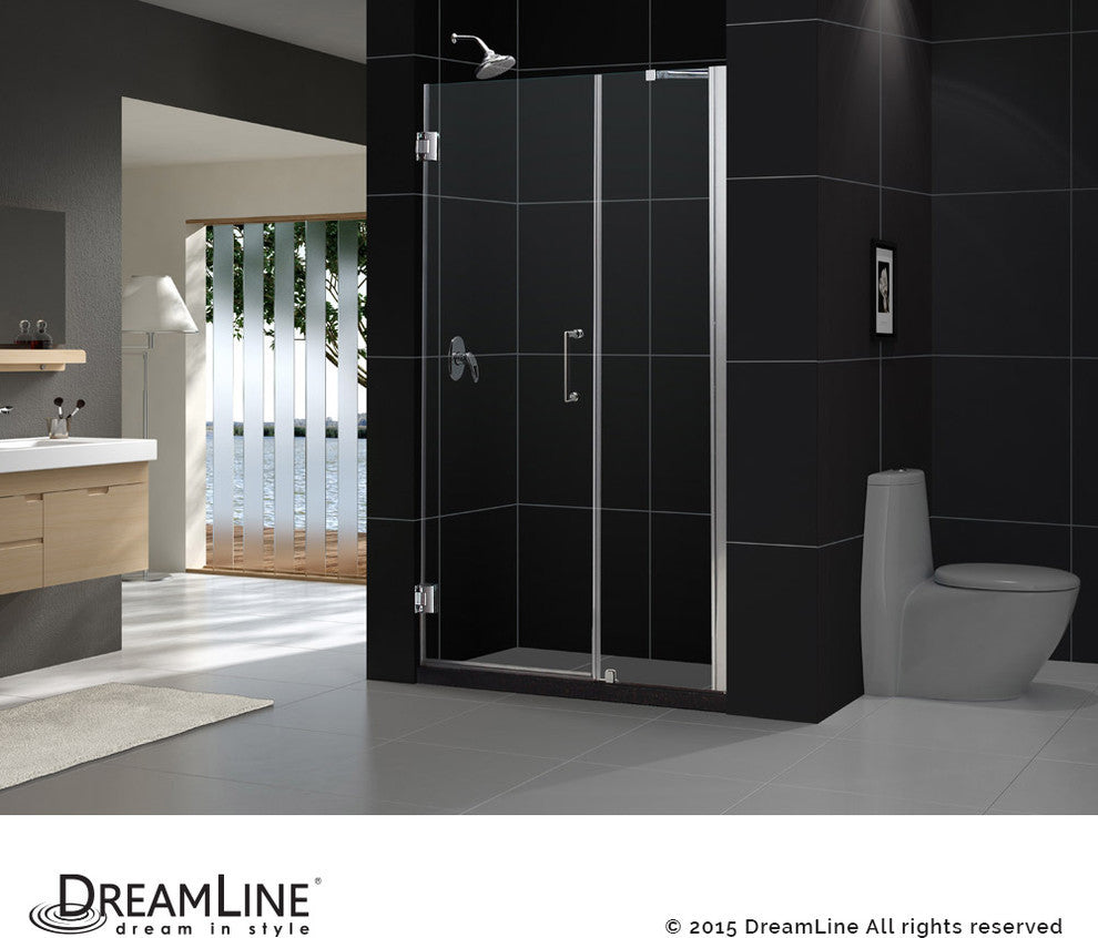 Dreamline Unidoor Min 52" To Max 53" Frameless Hinged Shower Door