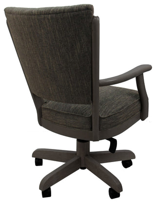 Dining Solid Wood Caster Chair on Wheels Classic, Sanora Brown Dark Gray