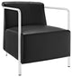 Modern Contemporary Living Room Vinyl Lounge Chair Black