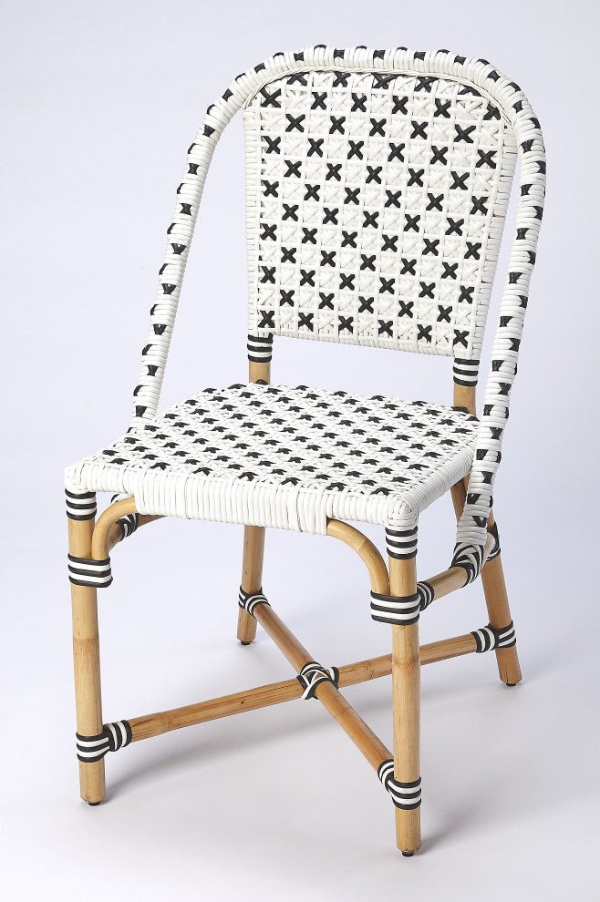 Butler Tenor White & Black Rattan Dining Chair