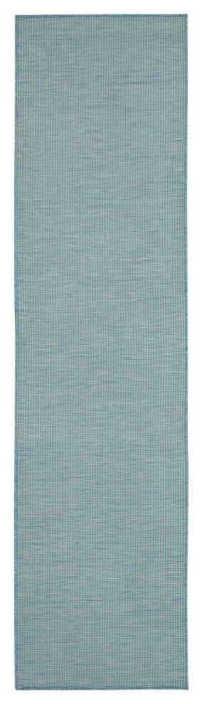 Nourison Positano Contemporary Area Rug, Aqua, 2'2"x8' Runner