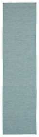 Nourison Positano Contemporary Area Rug, Aqua, 2'2"x8' Runner