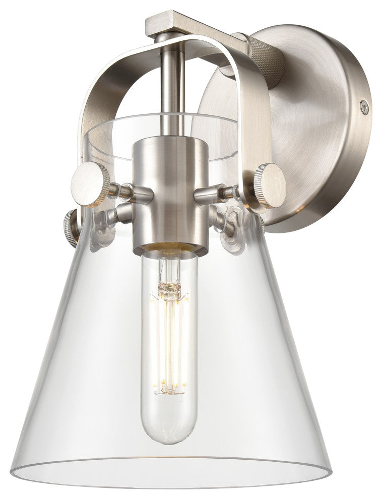 Innovations Pilaster Ii Cone 1 6.5" Sconce Satin Nickel