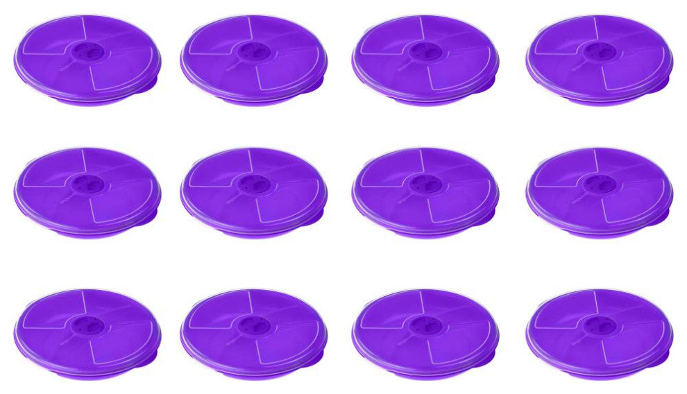 Two Compartment Microwave Tray with Cover, Purple, Pack of 12