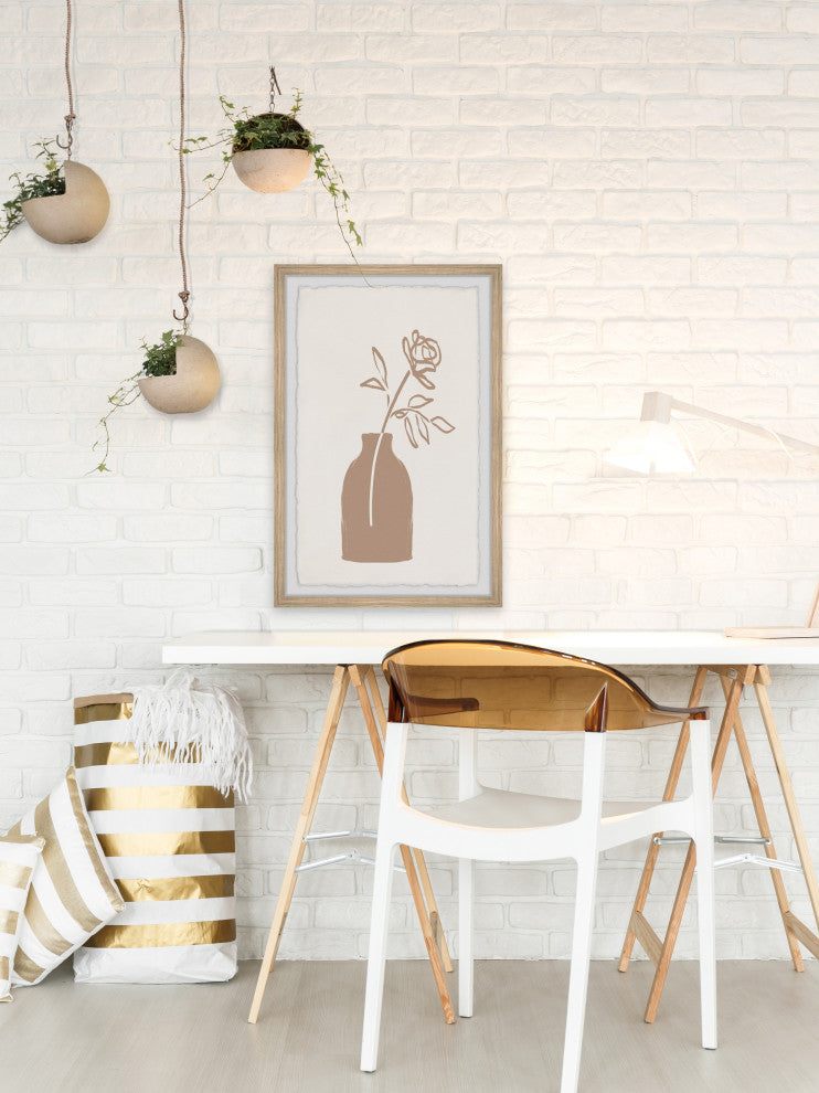"Single Stem Rose" Framed Painting Print, 30x45