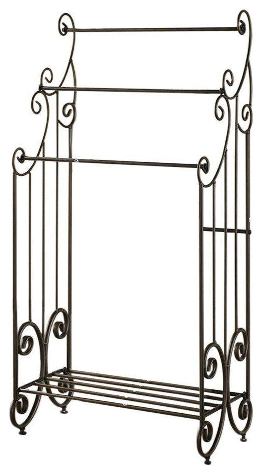 Benilde Pewter Metal Towel Rack