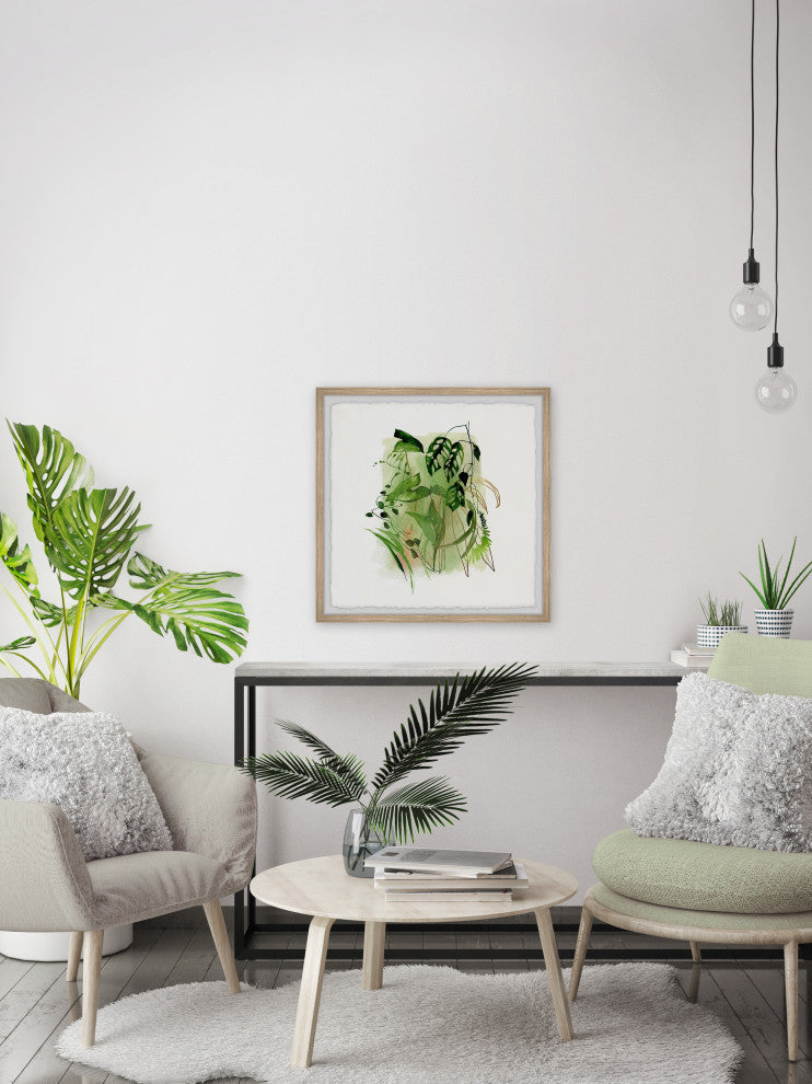 "Diverse Plants" Framed Painting Print, 18x18