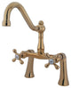 Kingston Brass 7" Center Deck Mount Clawfoot Tub Faucet, Polished Brass