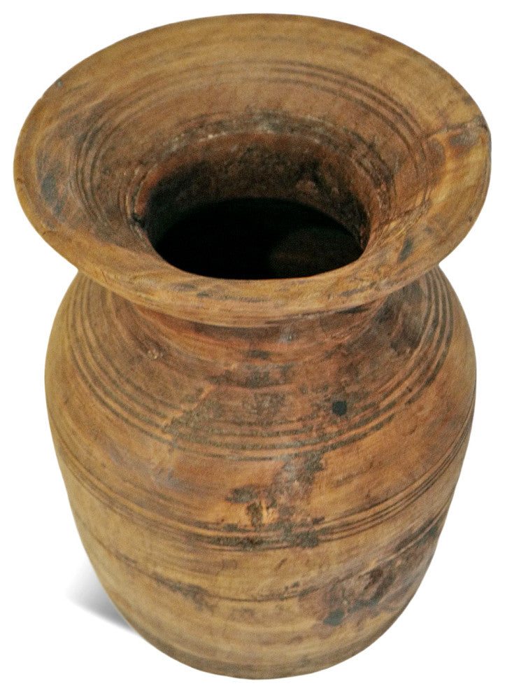 Consigned Old India Wood Pot 1