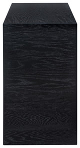 June Black Oak Console Table, Black, 54" W X 18" D X 30" H