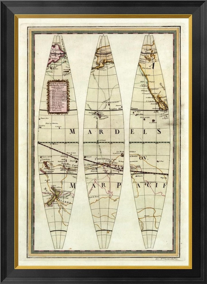 "Globo Terrestre II, 1792"  by Giovanni Maria Cassini, 25x34"
