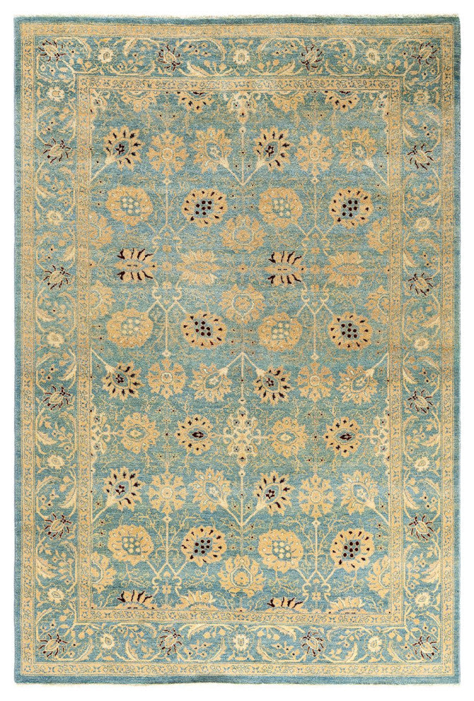 Overdyed, One-of-a-Kind Hand-Knotted Area Rug Blue, 6'1"x9'0"