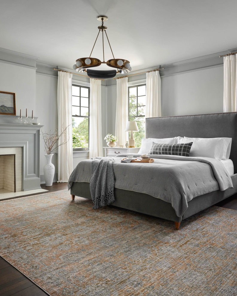 Jean Stoffer x Loloi Katherine Terracotta / Smoke 5'-3" x 7'-9" Area Rug