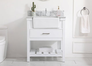 Home Living 22" Farmhouse White-Light Bathroom Vanity