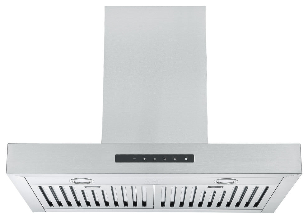 Moderna Wall Mount Rectangular Range Hood with Night Light, 30"