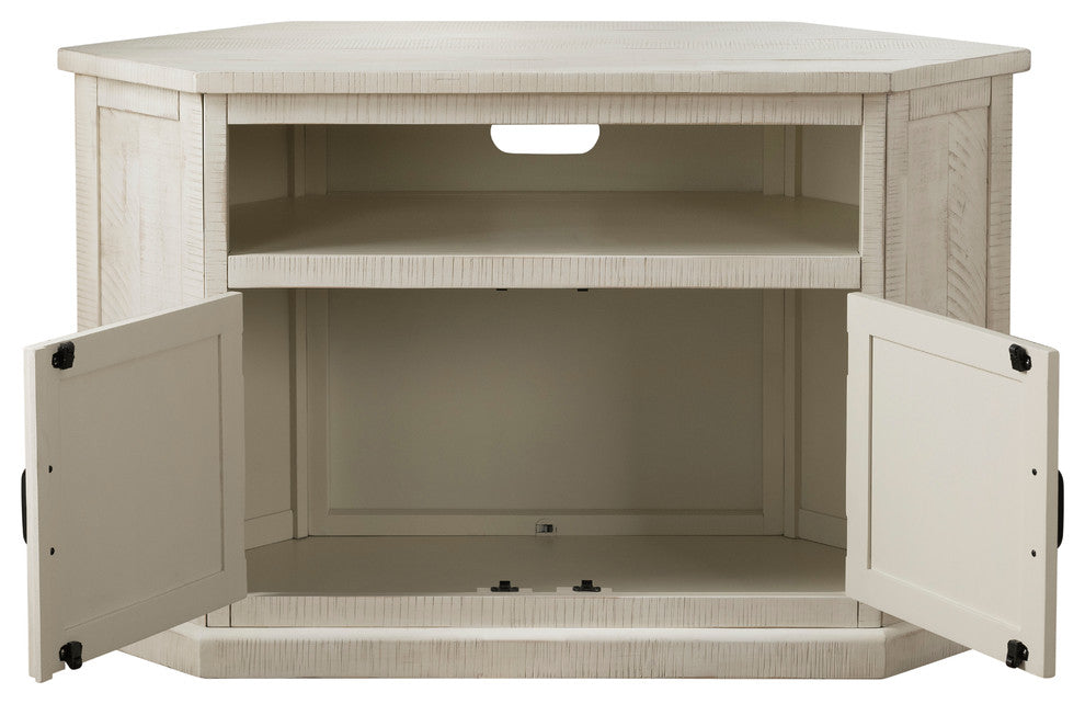Rustic Corner TV Stand, 50", White