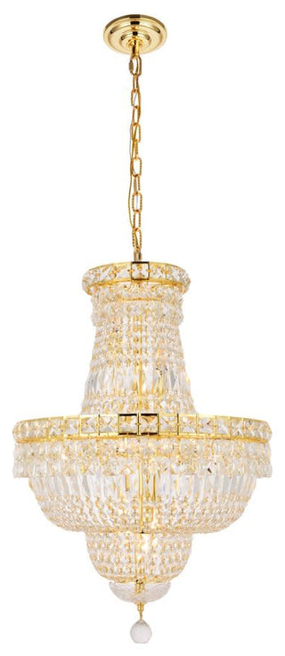 Elegant Lighting V2528D18/RC Tranquil 12 Light 18"W Crystal - Gold